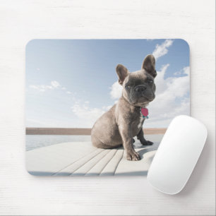 Niedliche Kleintiere Französisches Bulldog-Boot Mousepad