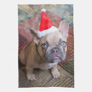 Niedliche Kleintiere French Bulldog Christmas Geschirrtuch