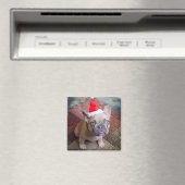 Niedliche Kleintiere | French Bulldog Christmas Magnet (In Situ (Geschirrspüler))
