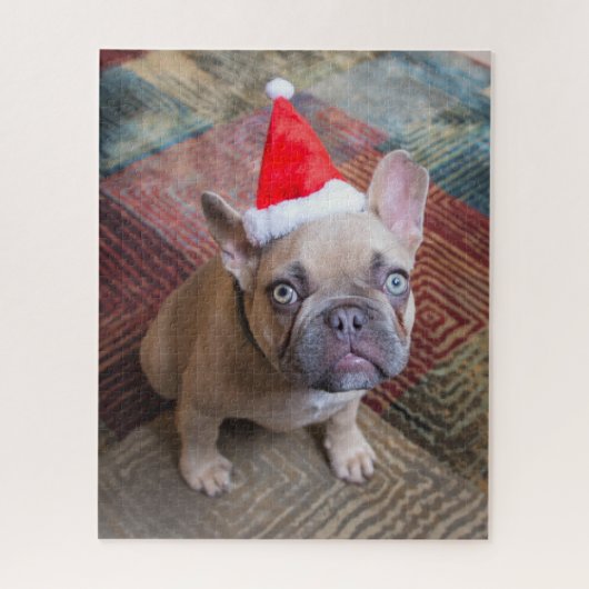 Niedliche Kleintiere | French Bulldog Christmas Puzzle (Vertikal)