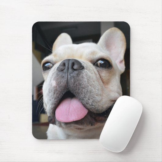 Niedliche Kleintiere | French Bulldog Face Mousepad (Mit Mouse)