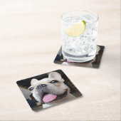 Niedliche Kleintiere | French Bulldog Face Rechteckiger Pappuntersetzer (Vor Ort)