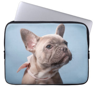 Niedliche Kleintiere French Bulldog Pink Bow Laptopschutzhülle