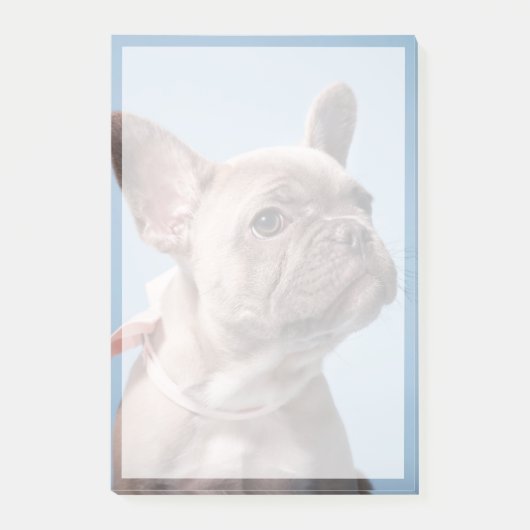 Niedliche Kleintiere | French Bulldog Pink Bow Post-it Klebezettel (Vorderseite)