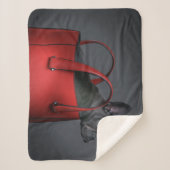 Niedliche Kleintiere | French Bulldog Red Hand Bag Sherpadecke (Vorderseite)