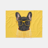 Niedliche Kleintiere | French Bulldog-Sonnenbrille Fleecedecke (Vorderseite (Horizontal))
