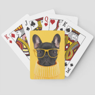 Niedliche Kleintiere   French Bulldog-Sonnenbrille Spielkarten