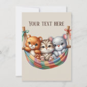 Niedliche Kleintiere fügen Text hinzu Mitteilungskarte (Vorderseite)