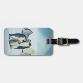 Niedliche Kleintiere | Fütternd Baby Pinguin Gepäckanhänger (Vorderseite horizontal)