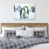 Niedliche Kleintiere | Fütternd Baby Pinguin Leinwanddruck (Insitu (Schlafzimmer))