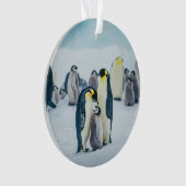 Niedliche Kleintiere | Fütternd Baby Pinguin Ornament (Vorderseite)
