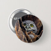 Niedliche Kleintiere | Gepunktete Owlet Button (Vorne & Hinten)