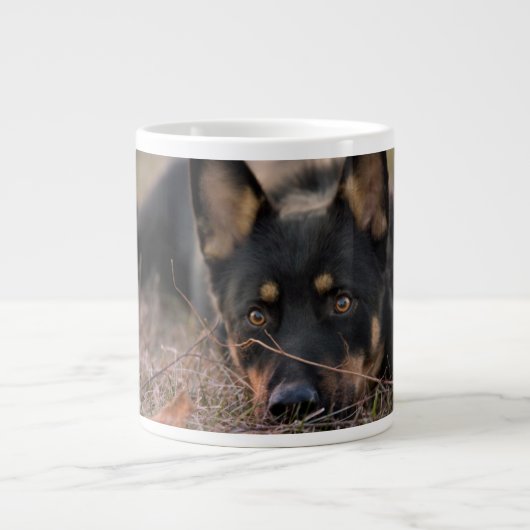 Niedliche Kleintiere | German Shepherd Puppy Jumbo-Tasse (Vorderseite)
