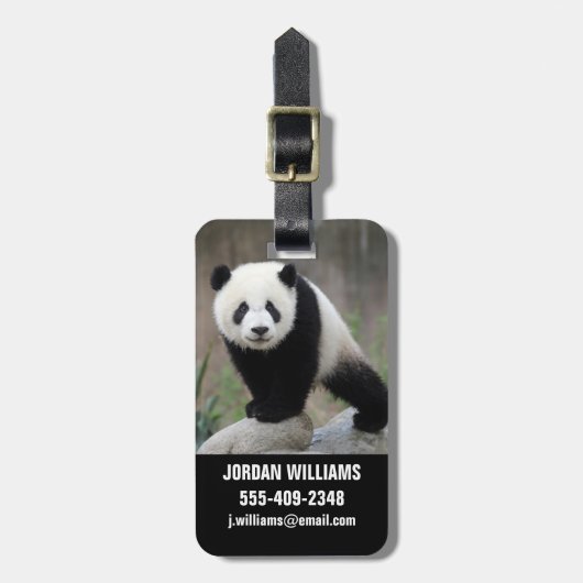 Niedliche Kleintiere | Giant Panda Baby Gepäckanhänger (Vorderseite vertikal)