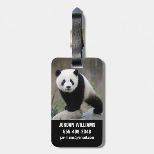 Niedliche Kleintiere | Giant Panda Baby Gepäckanhänger (Rückseite vertikal)