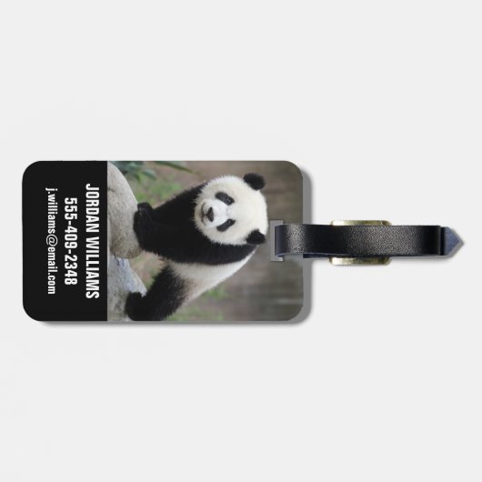 Niedliche Kleintiere | Giant Panda Baby Gepäckanhänger (Rückseite horizontal)