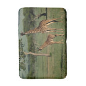 Niedliche Kleintiere | Giraffe Calf & Mama Badematte (Vorderseite Vertikal)