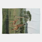 Niedliche Kleintiere | Giraffe Calf & Mama Geschirrtuch (Horizontal)