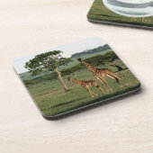 Niedliche Kleintiere | Giraffe Calf & Mama Getränkeuntersetzer (Linke Seite)