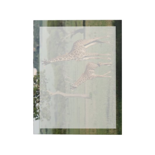 Niedliche Kleintiere | Giraffe Calf & Mama Notizblock (Rotiert)