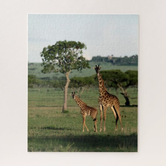 Niedliche Kleintiere | Giraffe Calf & Mama Puzzle (Vertikal)