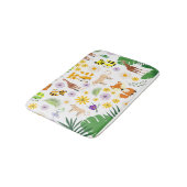 Niedliche Kleintiere Giraffe l Safari Muster weiß Badematte (Schrägansicht)