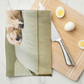 Niedliche Kleintiere | Golden Retriever Puppy 2 Geschirrtuch (Viertel Falte)