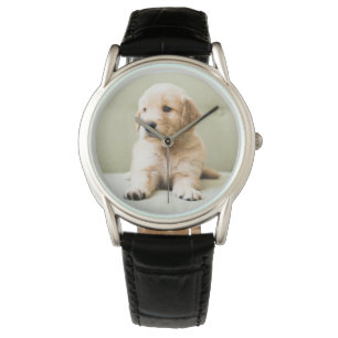 Niedliche Kleintiere Golden Retriever Puppy Armbanduhr