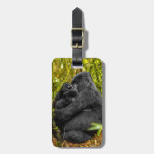 Niedliche Kleintiere | Gorilla & Baby Gepäckanhänger (Vorderseite vertikal)