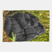 Niedliche Kleintiere | Gorilla & Baby Geschirrtuch (Horizontal)