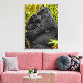 Niedliche Kleintiere | Gorilla & Baby Leinwanddruck (Insitu (Wohnzimmer))