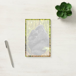 Niedliche Kleintiere Gorilla & Baby Post-it Klebezettel