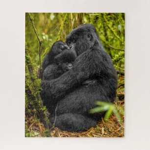 Niedliche Kleintiere   Gorilla & Baby Puzzle