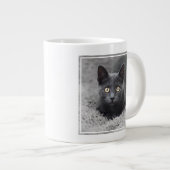 Niedliche Kleintiere | Graue Katze Jumbo-Tasse (Vorderseite Rechts)