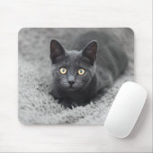 Niedliche Kleintiere | Graue Katze Mousepad (Mit Mouse)