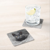 Niedliche Kleintiere | Graue Katze Rechteckiger Pappuntersetzer (Vor Ort)