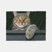 Niedliche Kleintiere | Grey Tabby Cat Face Fleecedecke (Vorderseite (Horizontal))