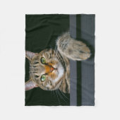 Niedliche Kleintiere | Grey Tabby Cat Face Fleecedecke (Vorderseite)
