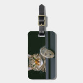 Niedliche Kleintiere | Grey Tabby Cat Face Gepäckanhänger (Vorderseite vertikal)