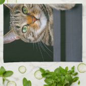 Niedliche Kleintiere | Grey Tabby Cat Face Geschirrtuch (Gefaltet)