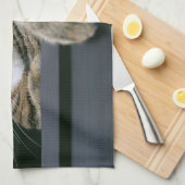 Niedliche Kleintiere | Grey Tabby Cat Face Geschirrtuch (Viertel Falte)