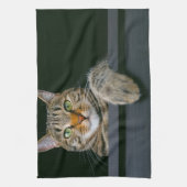 Niedliche Kleintiere | Grey Tabby Cat Face Geschirrtuch (Vertikal)