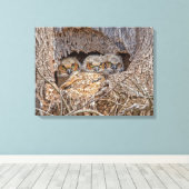 Niedliche Kleintiere | Große Horned Chips Leinwanddruck (Insitu (Holzboden))