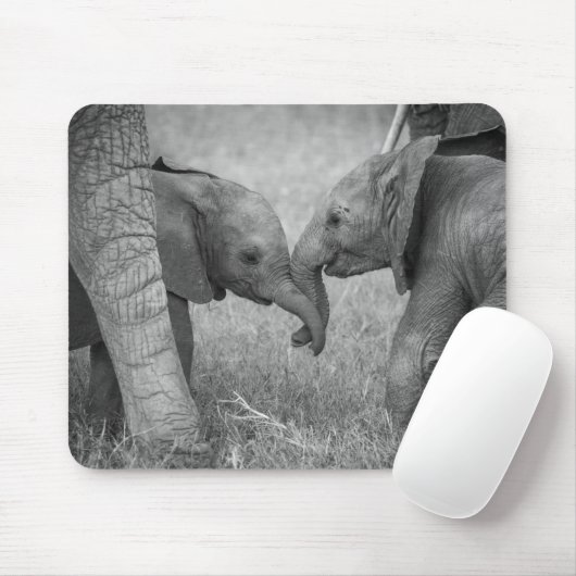 Niedliche Kleintiere | Gruß von Baby Elephants Mousepad (Mit Mouse)