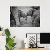 Niedliche Kleintiere | Gruß von Baby Elephants Poster (Heimbüro)