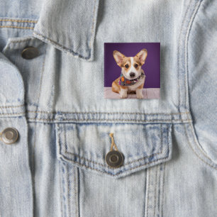 Niedliche Kleintiere   Halloween Corgi Button
