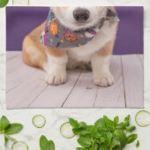 Niedliche Kleintiere | Halloween Corgi Geschirrtuch (Gefaltet)