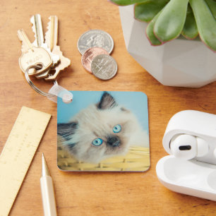 Niedliche Kleintiere Himalayan Siegel Point Cat Schlüsselanhänger