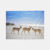 Niedliche Kleintiere | Hirsche am Strand Fleecedecke (Vorderseite (Horizontal))