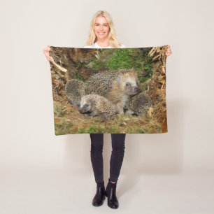 Niedliche Kleintiere IGEL Fleecedecke